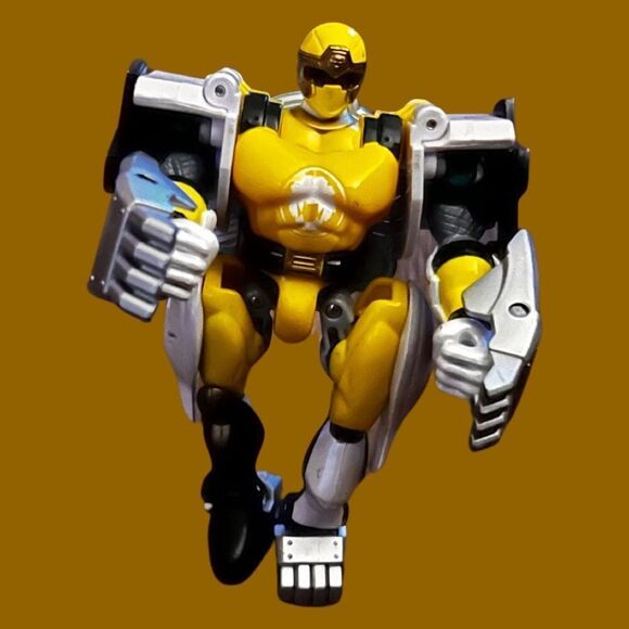 2002 Ninja Storm Power Rangers Yellow Wind Triple Zord Morphin Ranger Bandai B5 - Picture 4 of 5